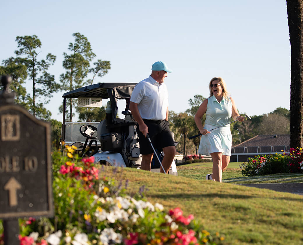 Couple enjoying the golf course