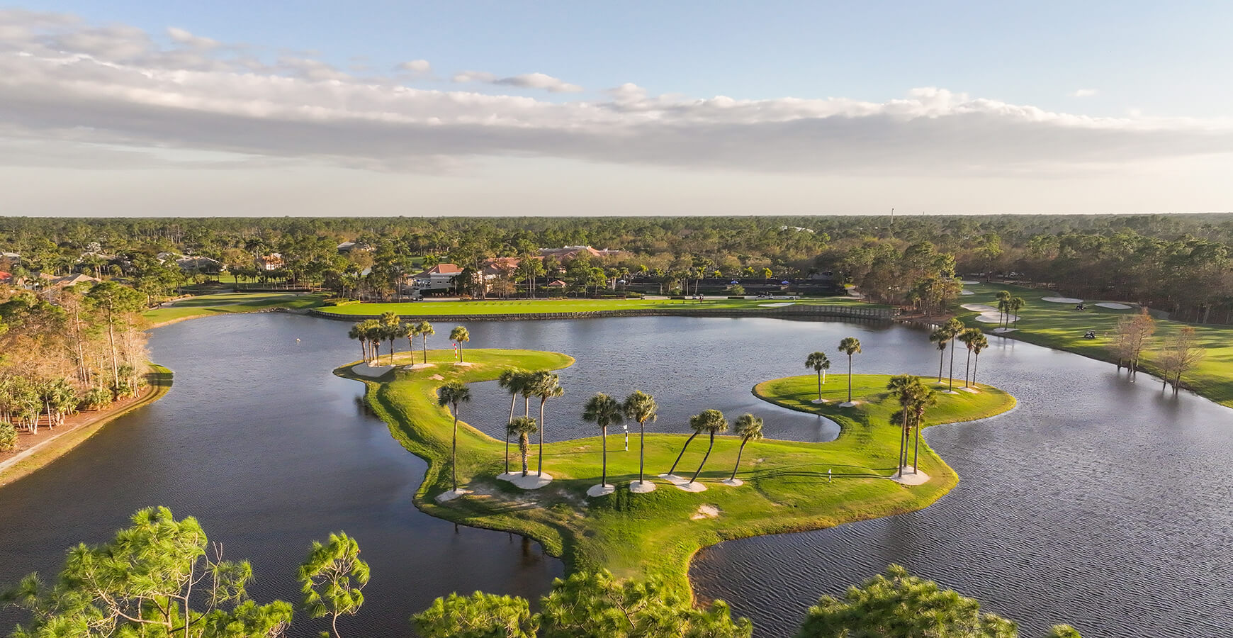 Work on your woods and irons with three island targets for which to aim