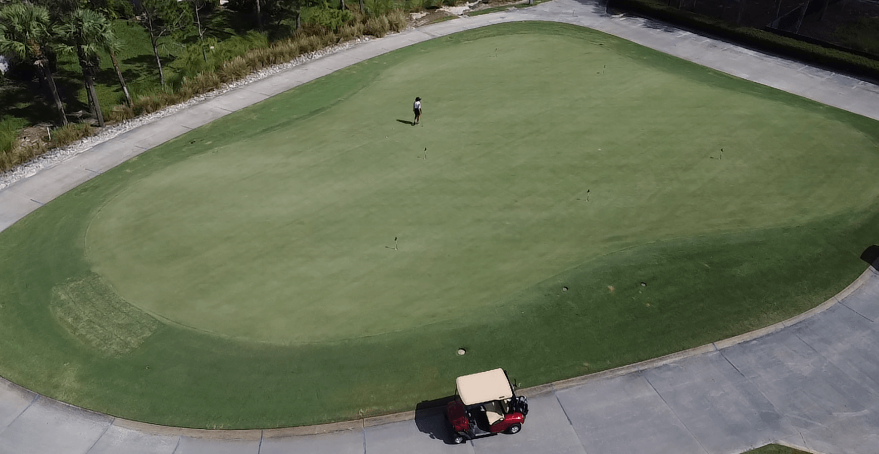 Perfect your putt on the practice green adjacent to the first tee boxes